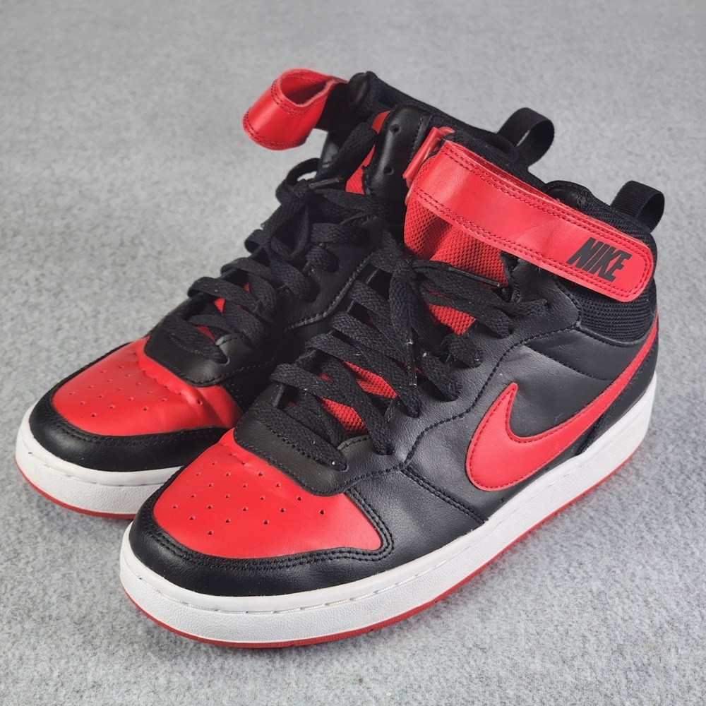 Nike Court Borough Mid 2 Basketball Shoes 7Y University Red Black CD7782-003